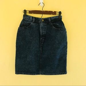 Vintage 80s Acid Wash Blue Jean Skirt Women Sz 8